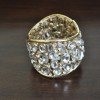 Charmaine Gold and Rhinestones Cuff Bracelet
