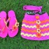 Summer Candy Crocheted Flip Flop and Purse