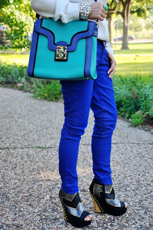 Dama Handbags Mellie Blanco Color Block Satchel