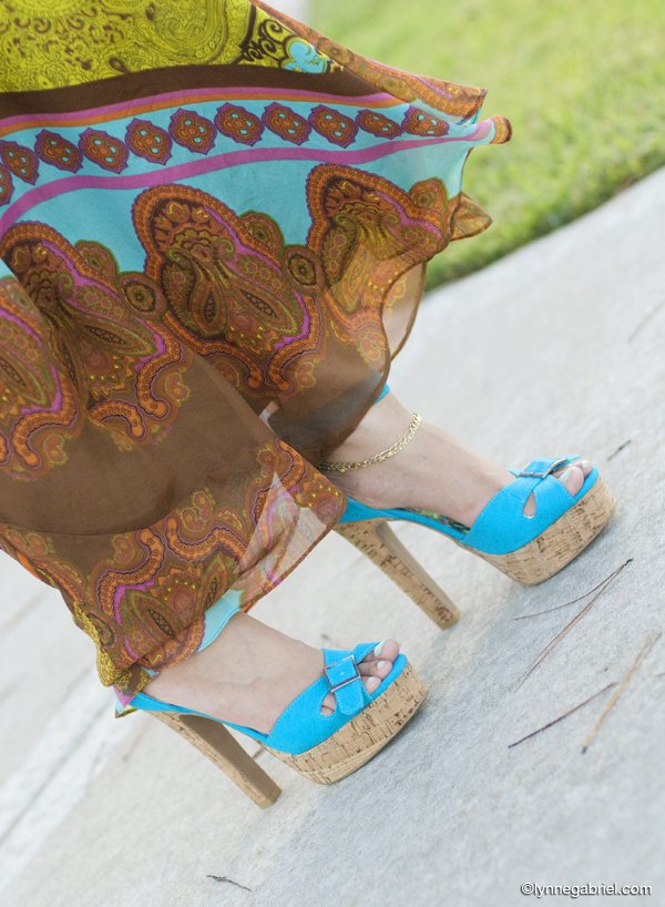JustFab Turquoise Sandal Heels