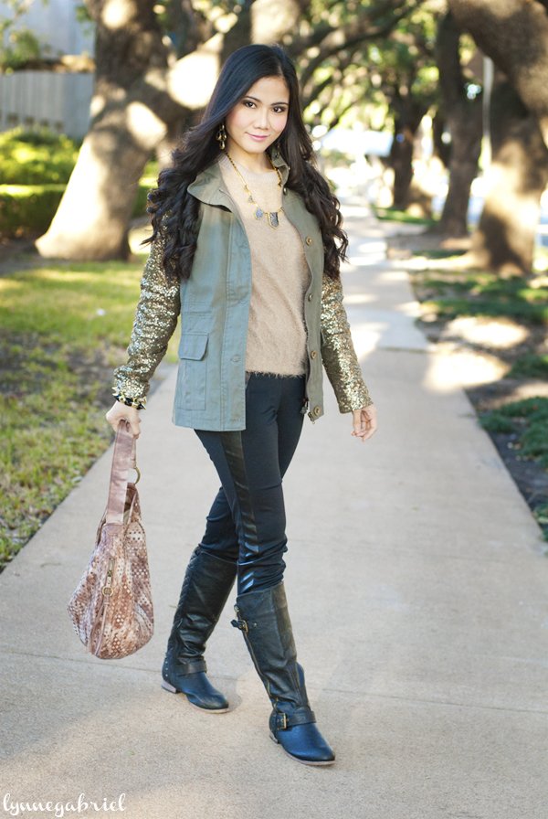 Military Jacket with Sequins
