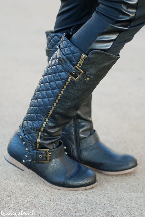 Deb Shops Quilted Rider Boots