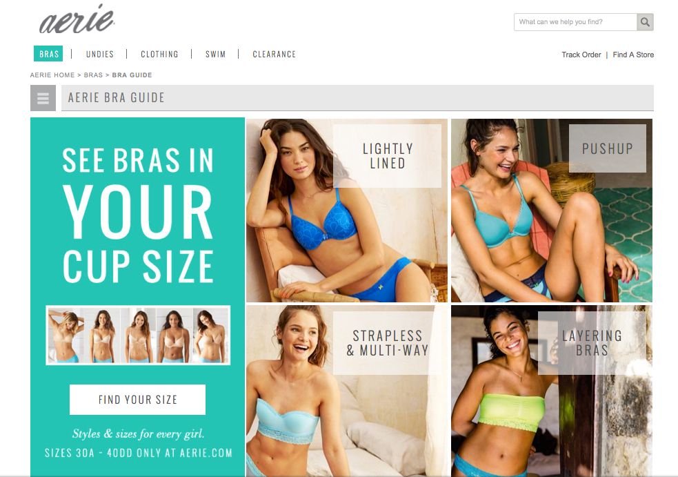 Aerie Bra Chart