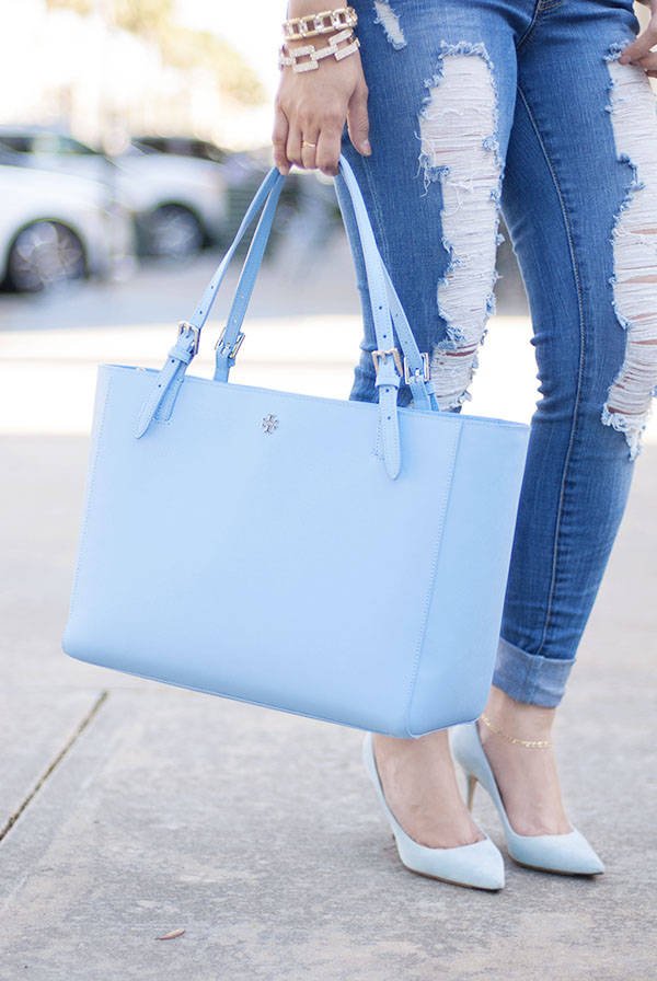 Tory Burch Light Blue Tote