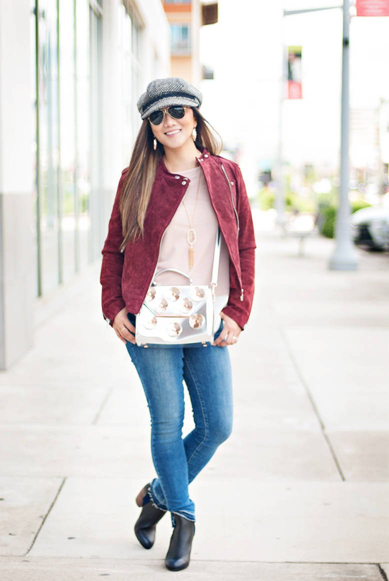 Burgundy Moto Jacket