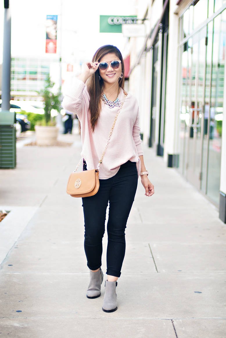 blush sweater outfit